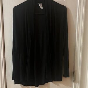 Black Open Front Cardigan